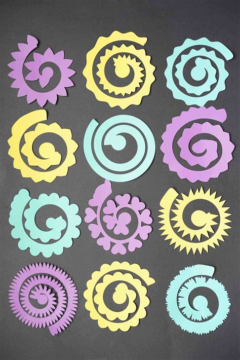 Printable Rolled Paper Flower Template